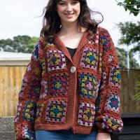 N1520 Crochet Granny Square Jacket